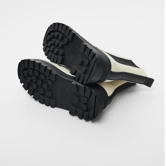 ZARA CONTRASTING ELASTIC GORED ANKLE BOOTS SZ 7 - Picture 4 of 7